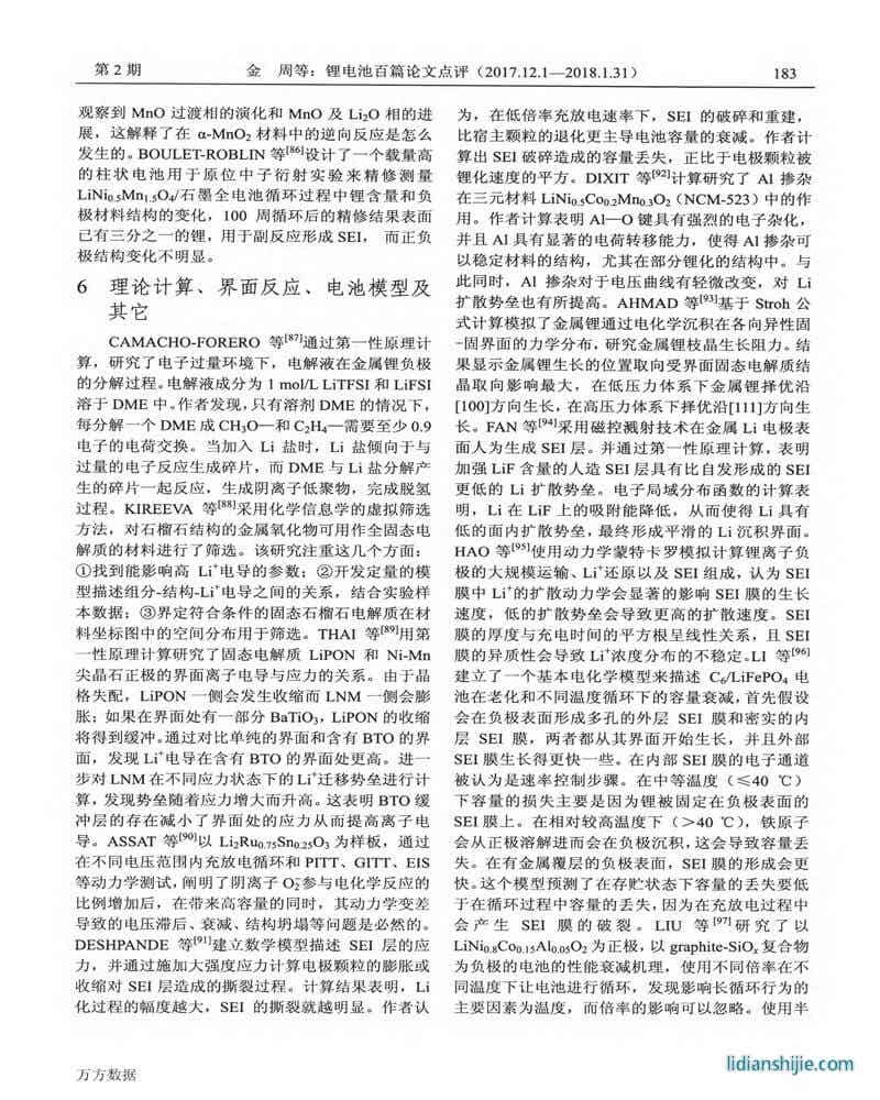 鋰電池百篇論文點(diǎn)評(píng)