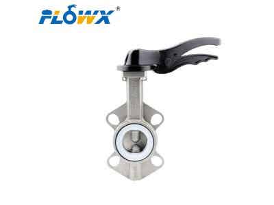 弗雷西 手動對夾蝶閥 不銹鋼蝶閥 PTFE