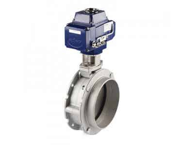不銹鋼電動粉末蝶閥 雙法蘭蝶閥